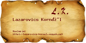 Lazarovics Kornél névjegykártya